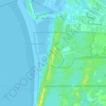 Topografische Karte IJmuiderslag, Höhe, Relief