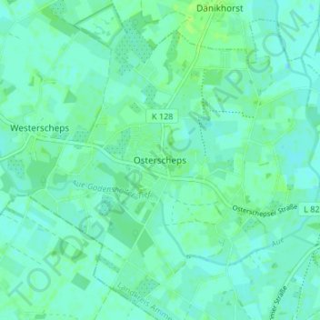Topografische Karte Osterscheps, Höhe, Relief