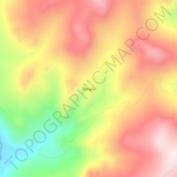 Topografische Karte Shoglia, Höhe, Relief