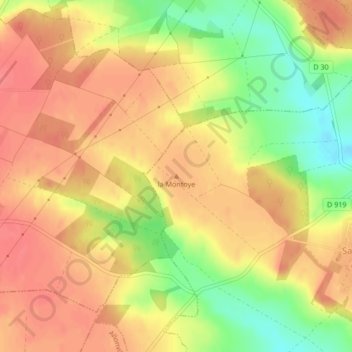 Topografische Karte la Montoye, Höhe, Relief