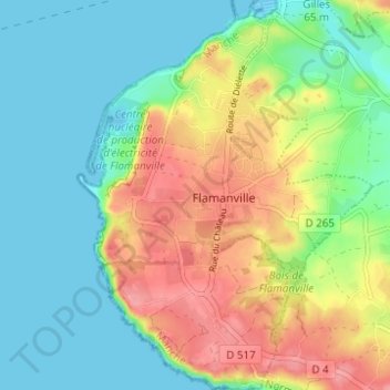 Topografische Karte La Coquaise, Höhe, Relief