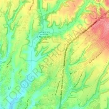 Topografische Karte Selva Candida, Höhe, Relief