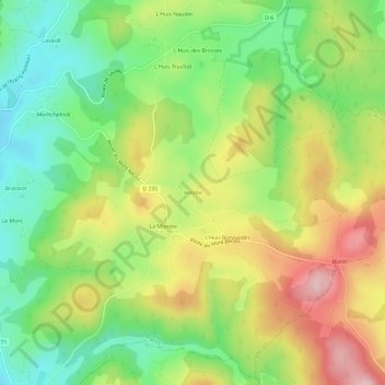 Topografische Karte Velotte, Höhe, Relief