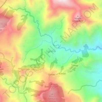Topografische Karte Igpaho, Höhe, Relief