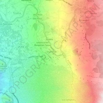 Topografische Karte Cruz Chica, Höhe, Relief