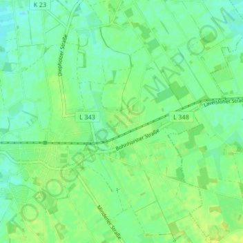 Topografische Karte Bramkamp, Höhe, Relief