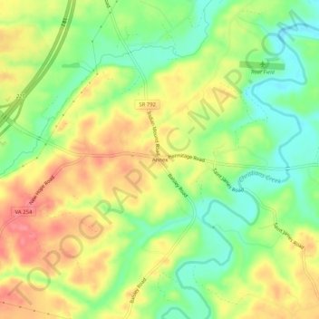 Topografische Karte Annex, Höhe, Relief