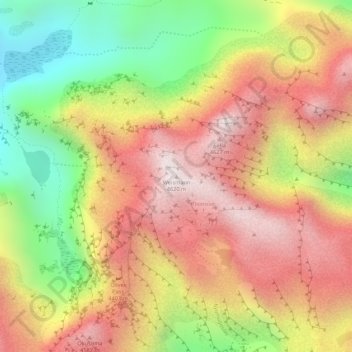 Topografische Karte Weismann, Höhe, Relief