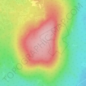 Topografische Karte Öjsberget, Höhe, Relief