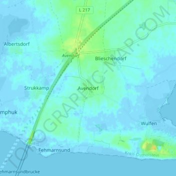 Topografische Karte Avendorf, Höhe, Relief