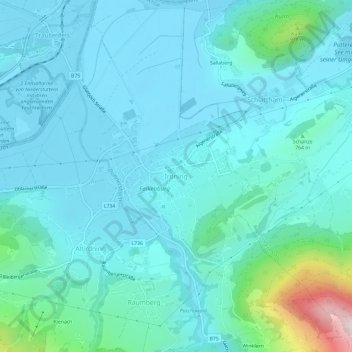Topografische Karte Irdning, Höhe, Relief