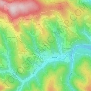 Topografische Karte Wippa, Höhe, Relief