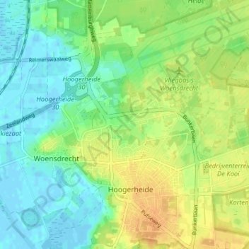 Topografische Karte Zandfort, Höhe, Relief