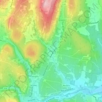 Topografische Karte Fissy, Höhe, Relief