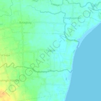 Topografische Karte Ticalan, Höhe, Relief