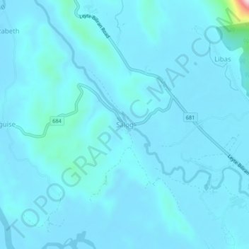 Topografische Karte Salog, Höhe, Relief