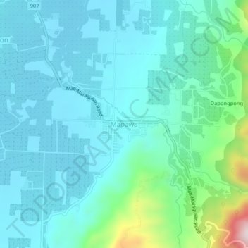 Topografische Karte Mapawa, Höhe, Relief