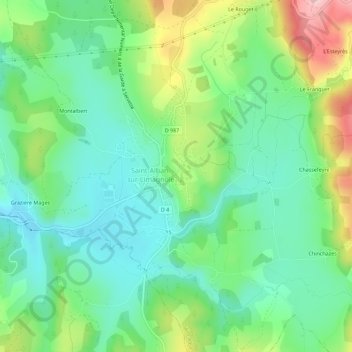 Topografische Karte L'Hôpital, Höhe, Relief