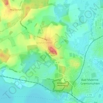 Topografische Karte Holzbergturm, Höhe, Relief