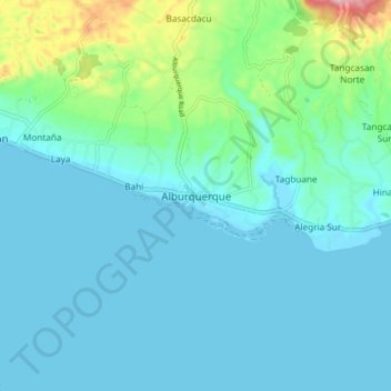 Topografische Karte Alburquerque, Höhe, Relief