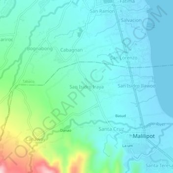 Topografische Karte San Isidro Iraya, Höhe, Relief