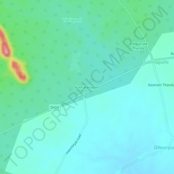 Topografische Karte Kothatarlapad, Höhe, Relief