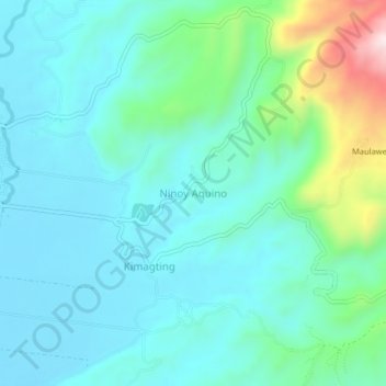 Topografische Karte Ninoy Aquino, Höhe, Relief