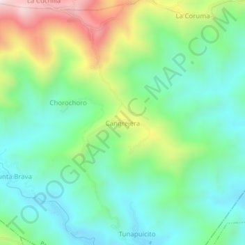 Topografische Karte Cangrejera, Höhe, Relief