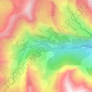 Topografische Karte Le Serre, Höhe, Relief