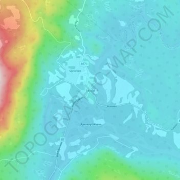 Topografische Karte Skjold, Höhe, Relief