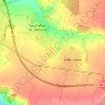 Topografische Karte Monflières, Höhe, Relief