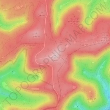 Topografische Karte Hortenkopf, Höhe, Relief