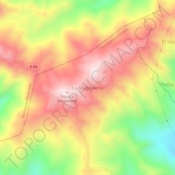 Topografische Karte La Magdalena, Höhe, Relief