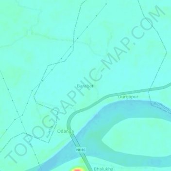 Topografische Karte Barabati, Höhe, Relief