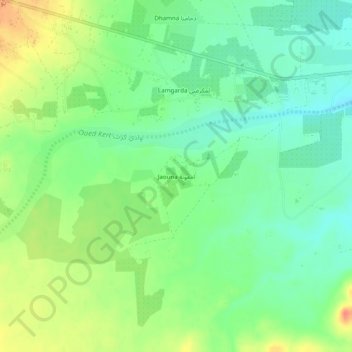 Topografische Karte Jaouna اجعونة, Höhe, Relief