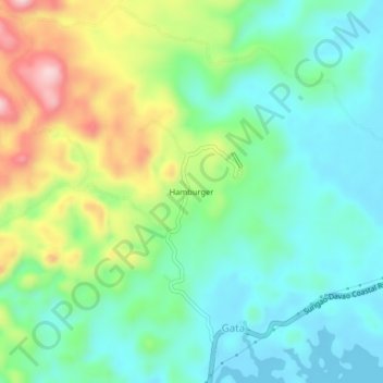 Topografische Karte Hamburger, Höhe, Relief