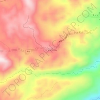 Topografische Karte El Castaño, Höhe, Relief