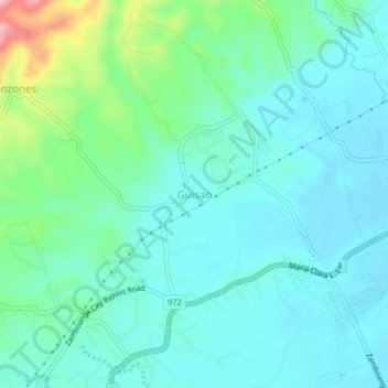 Topografische Karte Guisao, Höhe, Relief