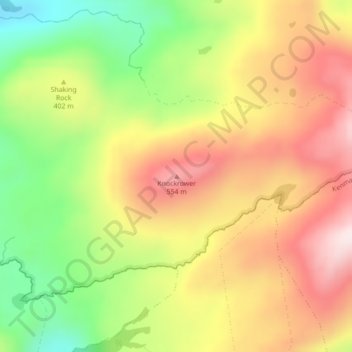 Topografische Karte Knockrower, Höhe, Relief