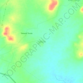 Topografische Karte Tokwadi, Höhe, Relief