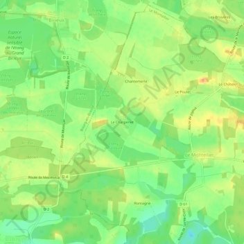 Topografische Karte Le Charpenet, Höhe, Relief