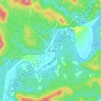 Topografische Karte Las Mercedes, Höhe, Relief