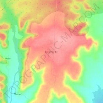 Topografische Karte Degma Bk, Höhe, Relief