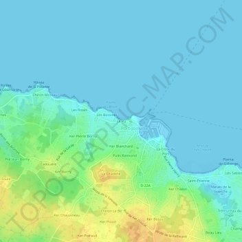 Topografische Karte Le Pu, Höhe, Relief