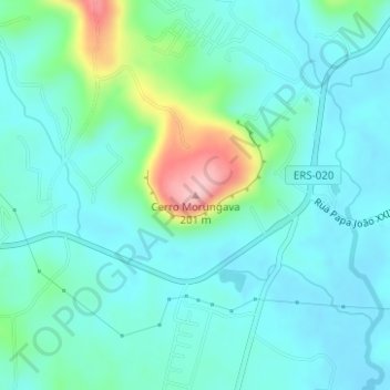 Topografische Karte Cerro Morungava, Höhe, Relief