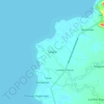 Topografische Karte Taraka, Höhe, Relief