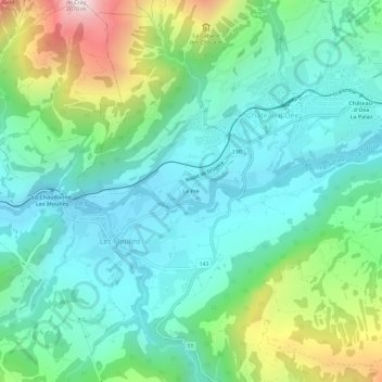 Topografische Karte Le Pré, Höhe, Relief
