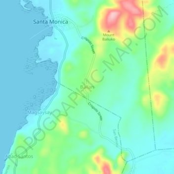 Topografische Karte Bailan, Höhe, Relief