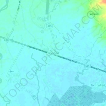 Topografische Karte Libertad, Höhe, Relief