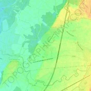 Topografische Karte Cormoz, Höhe, Relief